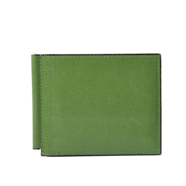 VALEXTRA Valestra Bi -fold Green Unisex Calf Card Case AB Rank used Ginzo