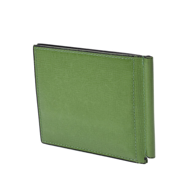 VALEXTRA Valestra Bi -fold Green Unisex Calf Card Case AB Rank used Ginzo