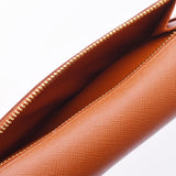 PRADA Prada L -shaped zipper with pass case Orange 1m1132 Unisex Safiano Long Wallet AB Rank Used Ginzo