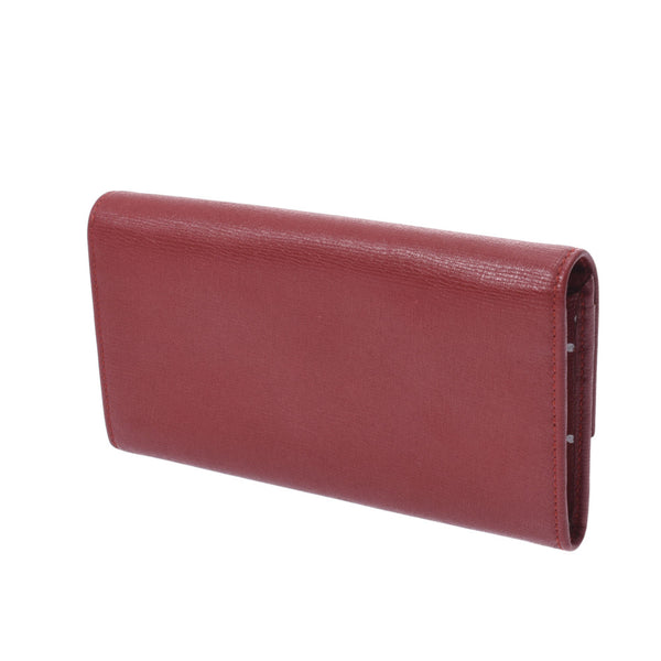 GUCCI Gucci Red tea type 309702 Unisex calf long wallet A rank used Ginzo