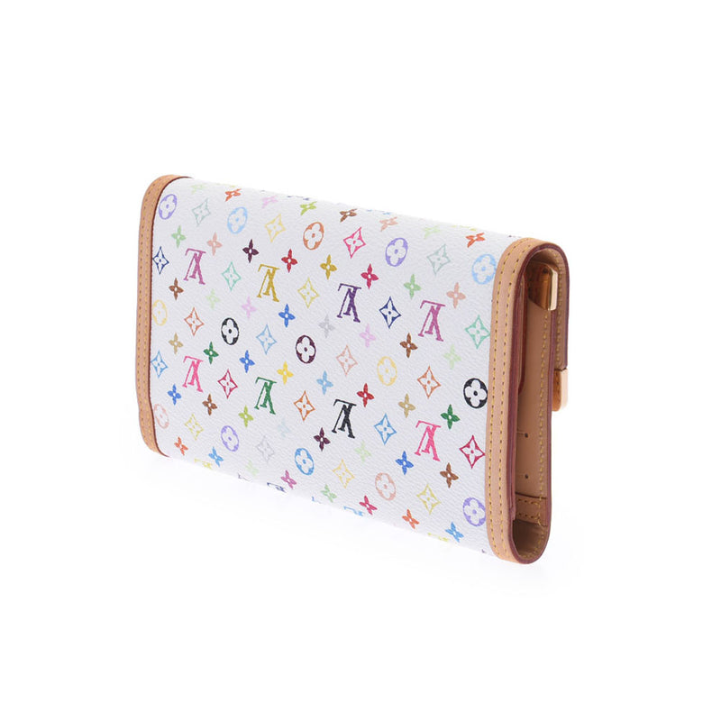 LOUIS VUITTON Monogram Multicolor Porte Tresor International LONG WALLET  White