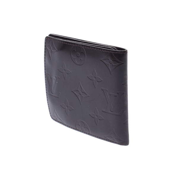 LOUIS VUITTON Louis Vuitton Monogram Glase Portofoille Compact Dark Brown M66490 Men's Monogram Gradesereser Bi -fold Wallet B Feden Ginzo