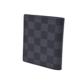 路易·威登（Louis Vuitton）路易·威登（Louis Vuitton）达米尔（Damier）石墨紧凑型6cc nm黑色N60362男士达米尔（Damier）石墨帆布fuden fuden new dam new dam new damnal ginzo