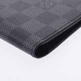 路易·威登（Louis Vuitton）路易·威登（Louis Vuitton）达米尔（Damier）石墨紧凑型6cc nm黑色N60362男士达米尔（Damier）石墨帆布fuden fuden new dam new dam new damnal ginzo