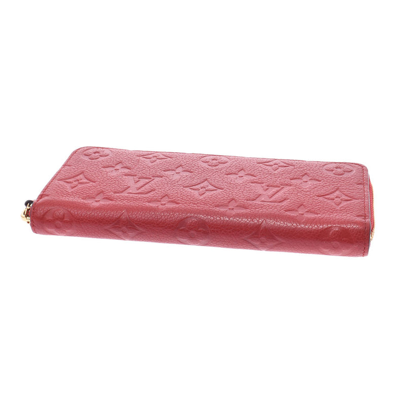 LOUIS VUITTON Louis Vuitton Aplant Portofoyille Clemance Scarlet M63698 Unisex Leather Long Wallet AB Rank Used Ginzo