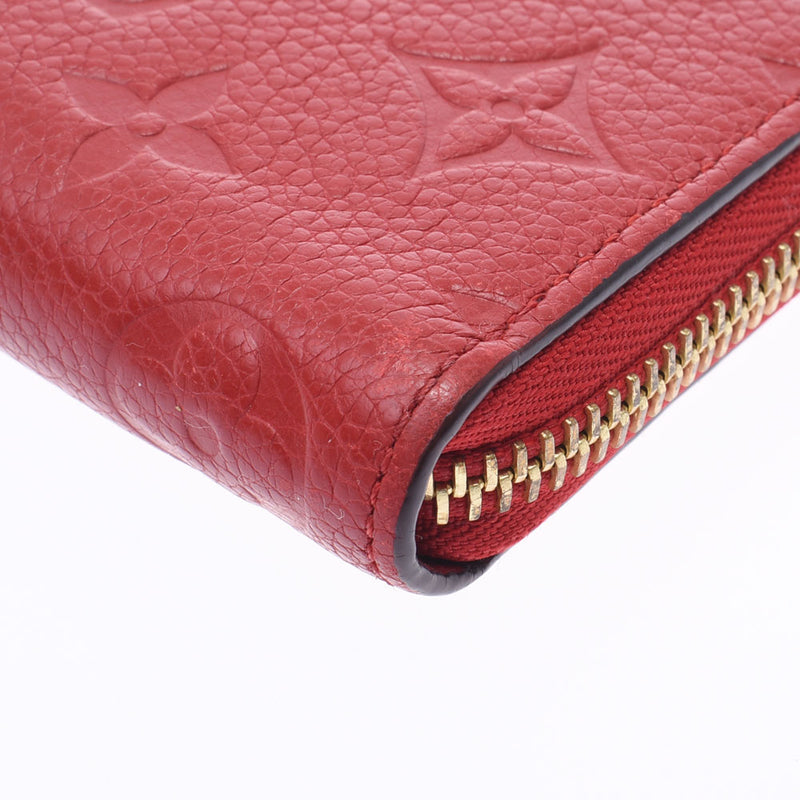 LOUIS VUITTON Louis Vuitton Aplant Portofoyille Clemance Scarlet M63698 Unisex Leather Long Wallet AB Rank Used Ginzo