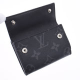 LOUIS VUITTON Louis Vuitton Monogram Eclipse Discovery Compact Wallet Black M67630 Men's Monogram Canvas Three Fold Wallet AB Rank Used Ginzo