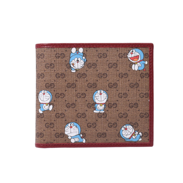 GUCCI Gucci Doraemon Compact Wallet Tea/Bordeaux 647803 Ladies PVC Bi -fold Wallet New Used Ginzo