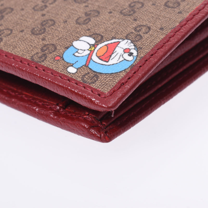 GUCCI Gucci Doraemon Compact Wallet Tea/Bordeaux 647803 Ladies PVC Bi -fold Wallet New Used Ginzo