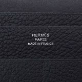 HERMES エルメス ドゴン GM 黒 シルバー金具 □R刻印(2014年頃) ユニセックス トゴ 長財布 Bランク 中古 銀蔵