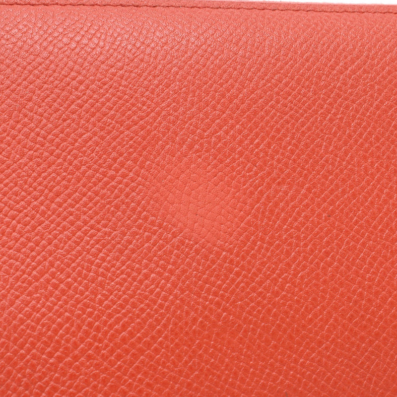 Hermes Hermes Azap Long Silk Inn Orange Poppy Silver Bracket A Engraved (around 2017) Women's Long Wallet B Rank Used Silgrin