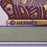 HERMES エルメス カレ90 RENCONTRE OCEANE / 大西洋の出会い パープル/グレー レディース シルク100％ スカーフ ABランク 中古 銀蔵