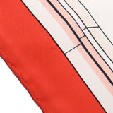 HERMES Hermes Care 90 QUAI EUX FLEURS / Flowering riverbank beige / red ladies silk 100 % scarf AB rank used Ginzo