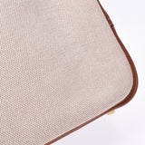 HERMES エルメス プリュム 32 ナチュラル/ブラウン シルバー金具 □F刻印(2002年頃) ユニセックス トワルアッシュ/バレニア ハンドバッグ ABランク 中古 銀蔵