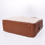 HERMES エルメス プリュム 32 ナチュラル/ブラウン シルバー金具 □F刻印(2002年頃) ユニセックス トワルアッシュ/バレニア ハンドバッグ ABランク 中古 銀蔵