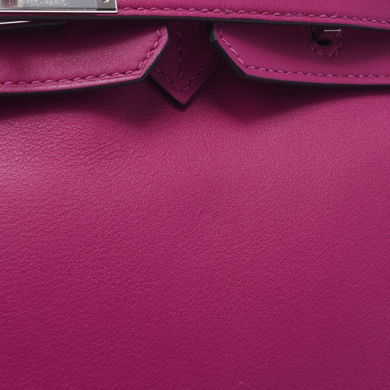 Hermes Hermes Burkin 25 Rose Purple (Purple) Palladium Bracket C Engraved (around 2018) Women's Wifewift Handbag Unused Silgrin