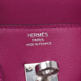 Hermes Hermes Burkin 25 Rose Purple (Purple) Palladium Bracket C Engraved (around 2018) Women's Wifewift Handbag Unused Silgrin