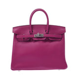 Hermes Hermes Burkin 25 Rose Purple (Purple) Palladium Bracket C Engraved (around 2018) Women's Wifewift Handbag Unused Silgrin
