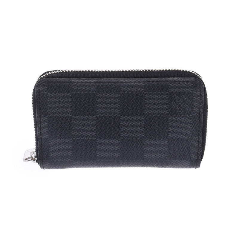 LOUIS VUITTON Louis Vuitton Damier Graphit Zippy Coin Parse Black/Gray N63076 Men's Damier Graphit Canvas Coin Case AB Rank Used Ginzo