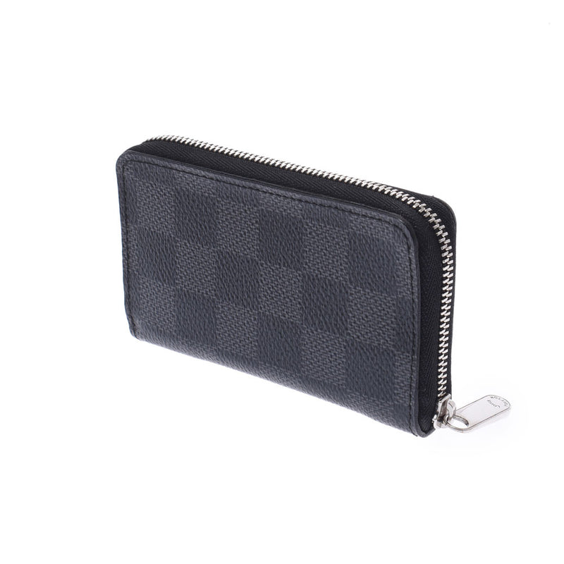 LOUIS VUITTON Louis Vuitton Damier Graphit Zippy Coin Parse Black/Gray N63076 Men's Damier Graphit Canvas Coin Case AB Rank Used Ginzo