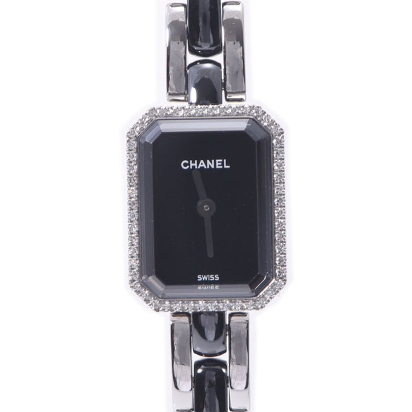 CHANEL Chanel Premiere Bezel Diamond H2163 Ladies SS/Black Ceramic Watch Quartz Black Dial A Rank Used Ginzo