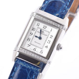 JAEGER-LECOULTRE ジャガー・ルクルト レベルソ フローラル ベゼルダイヤ 265.8.080 レディース SS/革 腕時計 クオーツ シルバー文字盤 Aランク 中古 銀蔵