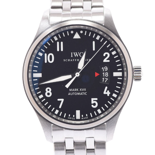 IWC Schaffhausen Eye Dabrey Shafhausen Pilot Watchmark 17 IW326504 Men's SS Watch Automatic Black Dial A Rank Used Ginzo