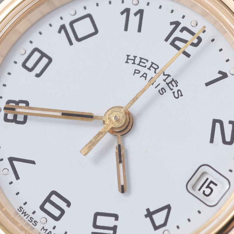 爱马仕爱马仕（Hermes Hermes）Clipper CL4.220女士SS/GP Watch Quartz White Dial AB等级使用Ginzo