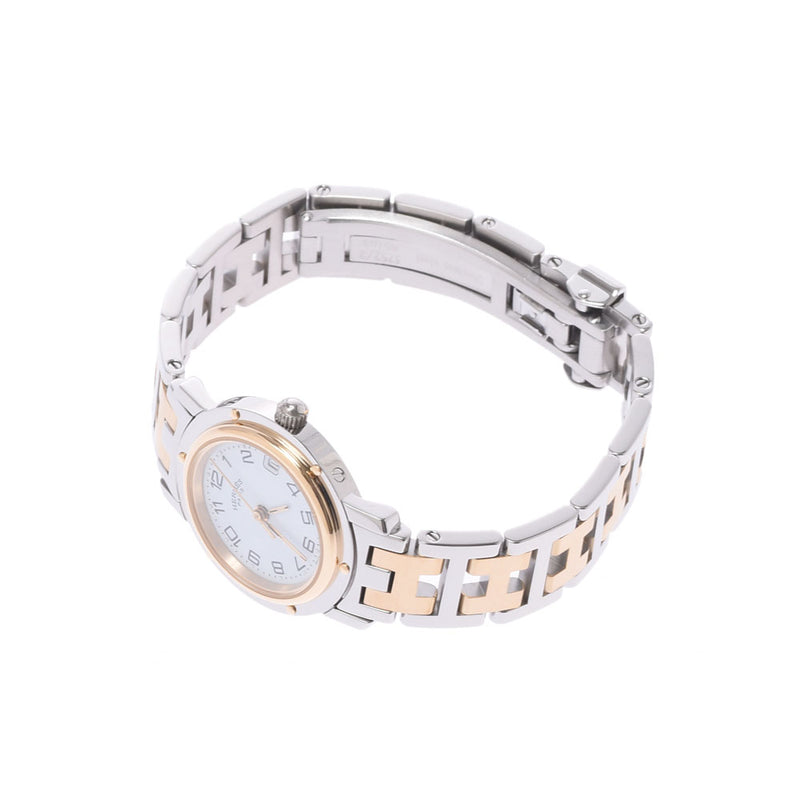 爱马仕爱马仕（Hermes Hermes）Clipper CL4.220女士SS/GP Watch Quartz White Dial AB等级使用Ginzo