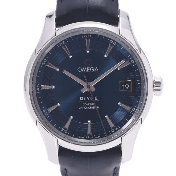 OMEGA Omega Devil Core Collection Hour Vision 431.33.41.21.03.001 Men's SS/Leather Watch Automatic Blue Dial A Rank used Ginzo