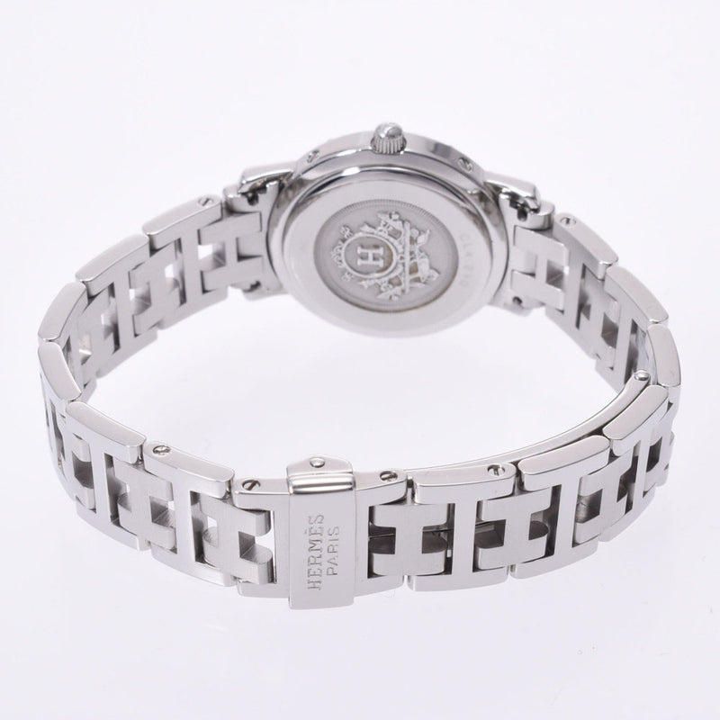 HERMES Hermes Clipper CL4.210 Ladies SS Watch Quartz White Dial A Rank used Ginzo