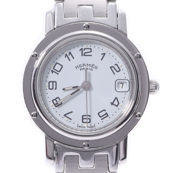 爱马仕爱马仕（Hermes Hermes）Clipper Cl4.210女士SS Watch Wate Quartz White Dial A RANS使用Ginzo