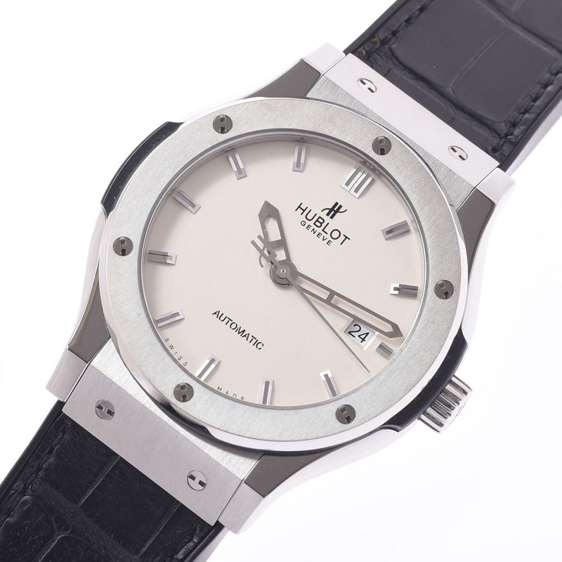 HUBLOT Ubrot Classic Fusion Titanium 542.nx.2610.lr Men's Titanium/Rubber Watch Silver Dial A Rank used Ginzo