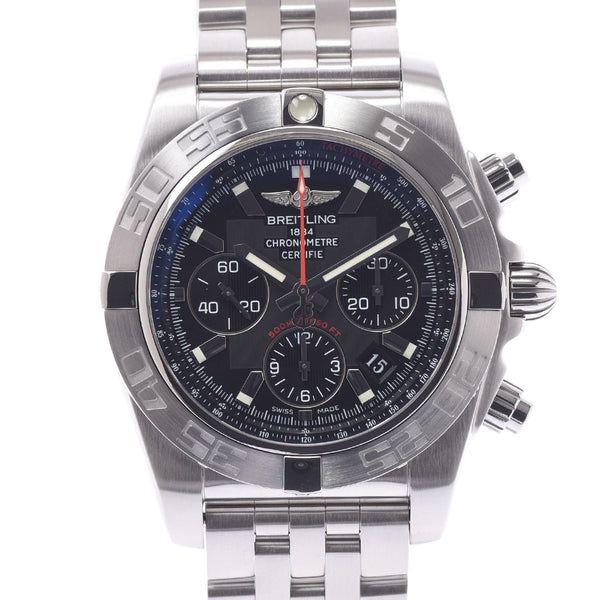 BREITLING Breitling Chronomat 44 Flying Fish AB0110 Men's SS Watch Automatic Black Dial A Rank Used Ginzo