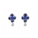 POLA Pola Sapphire 1.20/1.20CT Diamond 0.05/0.05ct Ladies K18WG Earrings A Rank used Ginzo