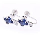 POLA Pola Sapphire 1.20/1.20CT Diamond 0.05/0.05ct Ladies K18WG Earrings A Rank used Ginzo