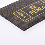 Fendi Fendi Zukka图案通行证盒棕色7M0164男女pvC卡盒未使用的Ginzo