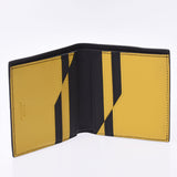 FENDI フェンディ コンパクト 二つ折り財布 黒/黄色 7M0277 ユニセックス レザー 札入れ 未使用 銀蔵