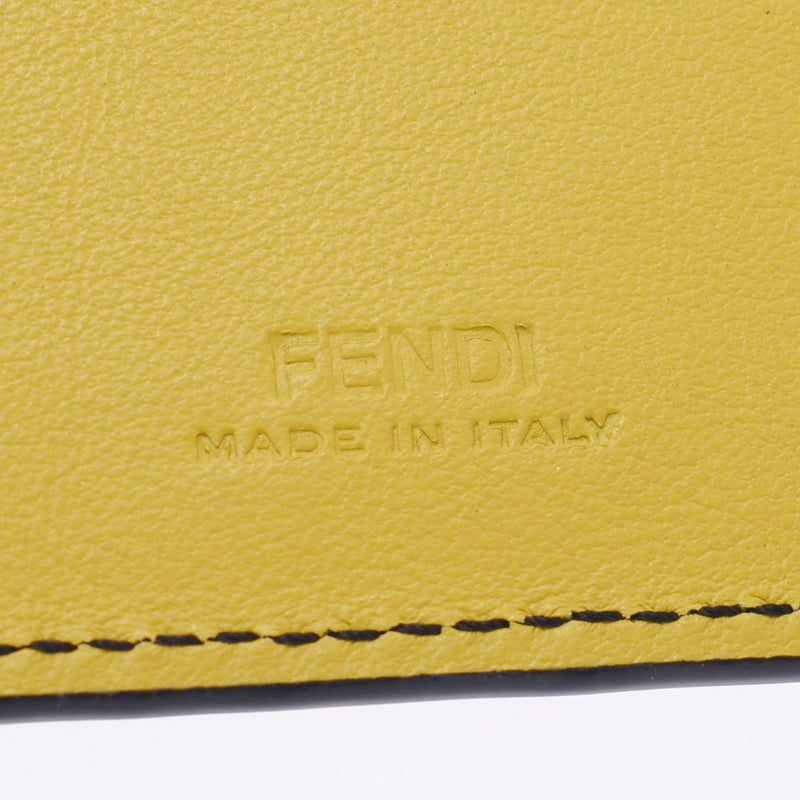 Fendi Fendi紧凑型Bi -fold钱包黑色/黄色7M0277男士皮革钱包未使用的金佐（Ginzo）