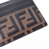 FENDI フェンディ ズッカ柄 パスケース ブラウン/黒 8M0269 ユニセックス レザー カードケース 未使用 銀蔵