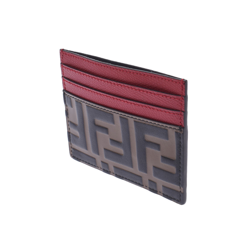 フェンディズッカ柄 パスケース ブラウン/黒/ボルドー ユニセックス  