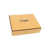 Fendi Fendi Zukka图案通行证盒棕色/黑色/波尔多8M0269女蛋白皮卡盒未使用的金佐