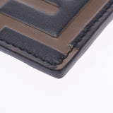 FENDI Fendi Zukka Pattern Pass Case Brown/Black/Bordeaux 8M0269 Unisex Leather Card Case Unused Ginzo