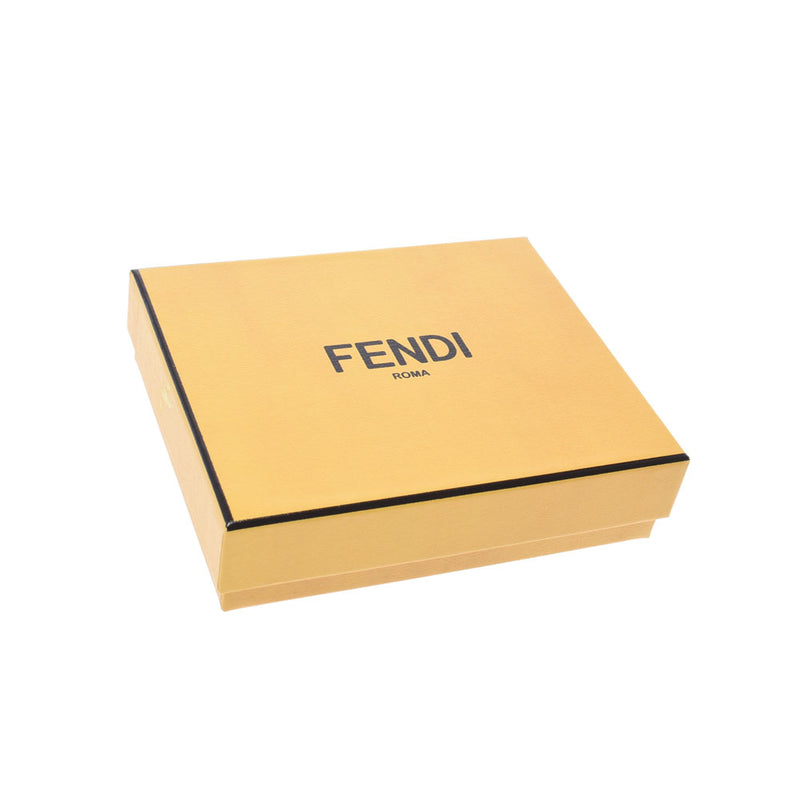 FENDI Fendi Zukka Pattern Pass Case Brown/Black 8M0269 Unisex Leather Card Case Unused Ginzo