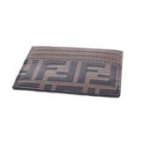 FENDI Fendi Zukka Pattern Pass Case Brown/Black 8M0269 Unisex Leather Card Case Unused Ginzo