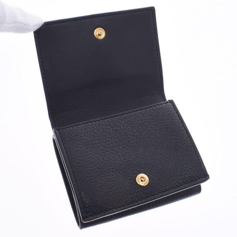FENDI フェンディ マイクロ コンパクトウォレット 黒 7M0280 ユニセックス レザー 三つ折り財布 未使用 銀蔵