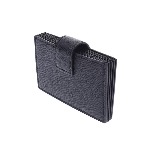 FENDI Fendi Bellows Black Gold Bracket 8M0301 Unisex Leather Card Case Unused Ginzo