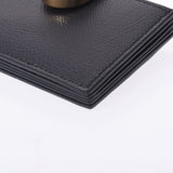 FENDI Fendi Bear Type Black Gold Bracket 8M0301 Unisex Leather Card Case Unused Ginzo