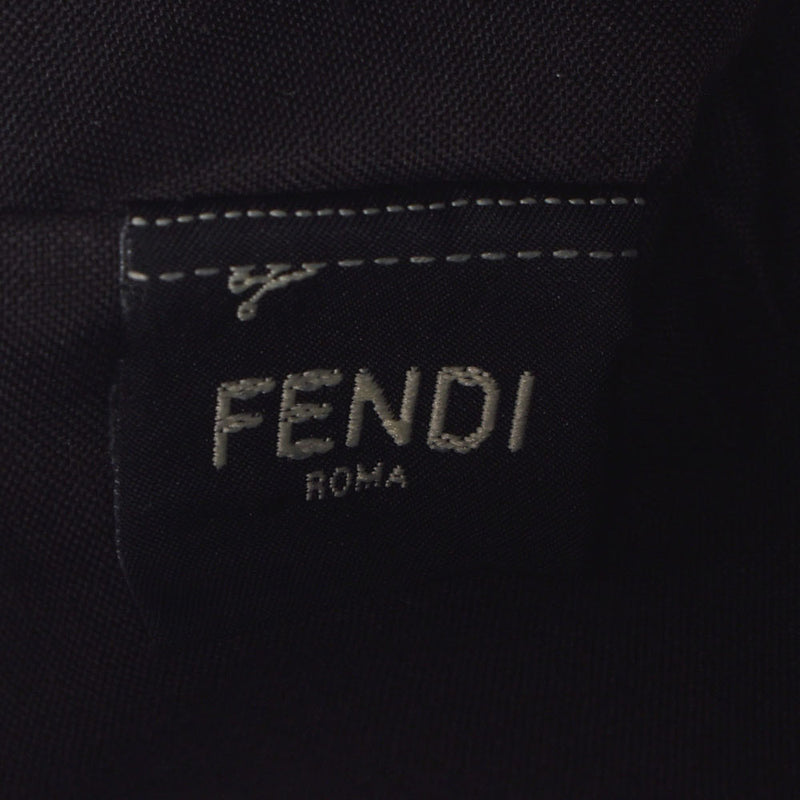 Fendi Fendi Zukka图案棕色/黑色8BS019男女pvc肩带未使用的金佐