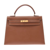 Hermes Hermes Kelly 32外缝制2way金金支架□B加电（2001年左右）女式武士手提包一级使用Silgrin